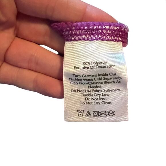 Eddie Bauer purple dye tie 1/4 zip fleece sweater - Picture 3 of 8